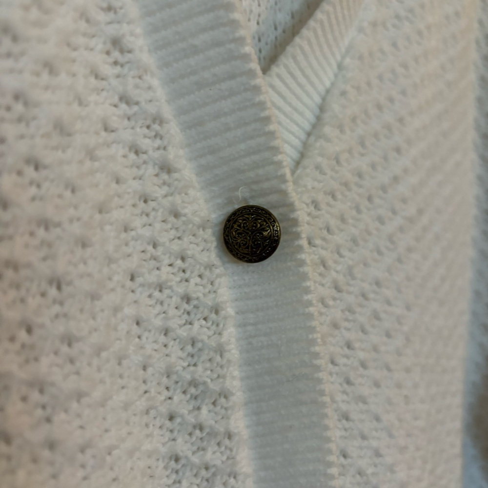 Vintage White Button-Up Women's cardigan - Picture 3 of 5